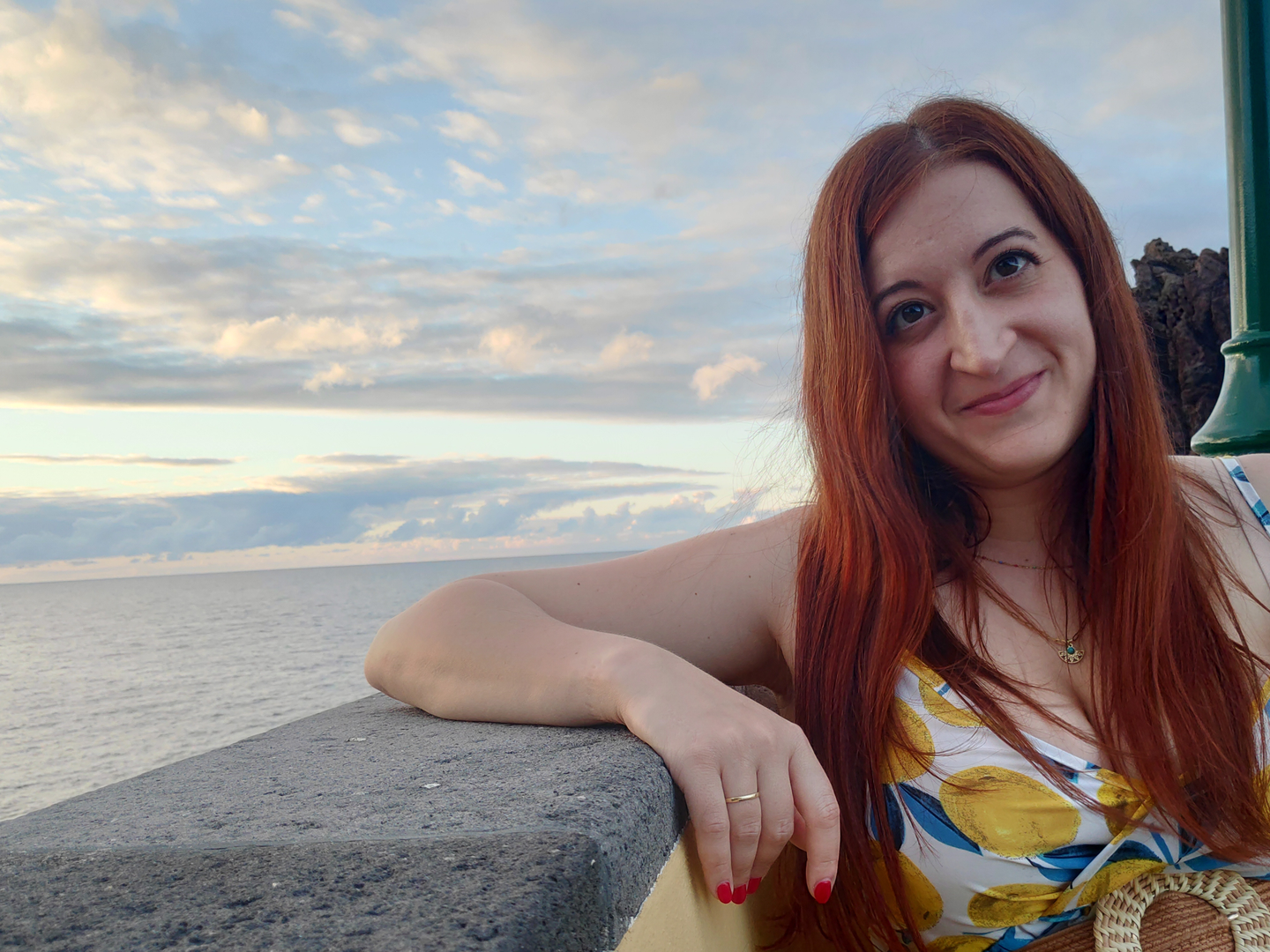 Irene M. Morgado near the sea.